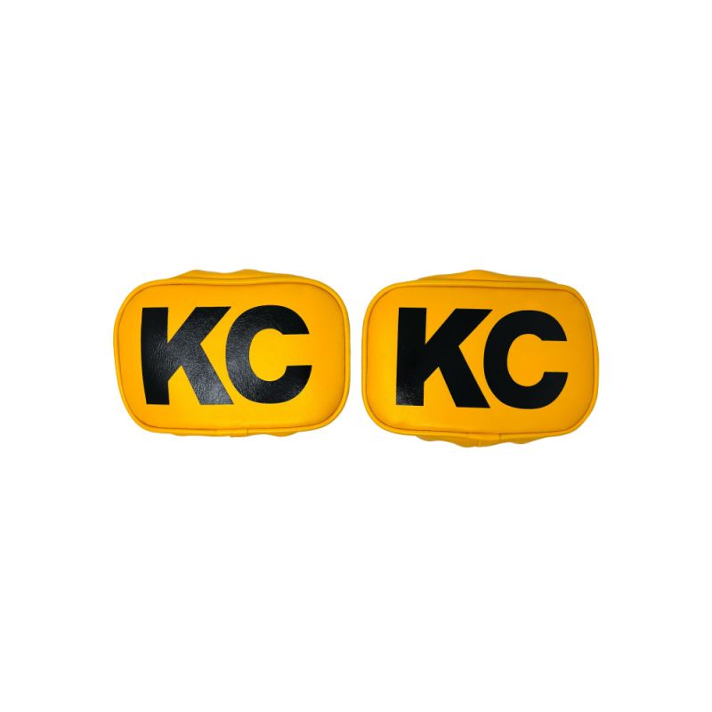 KC HiLiTES 5x7 Rectangular Yellow Vinyl Retro Cover w/ Black KC Soft (Pair)