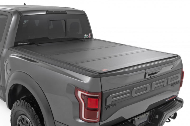 Rough Country Hard Tri-Fold Flip Up Cover | 5’7” Bed | 21+ Ford F150