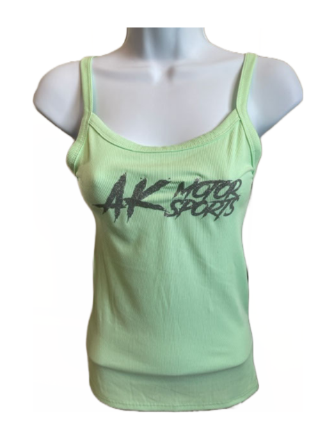 Green/Silver Glitter Ribbed Tank Top