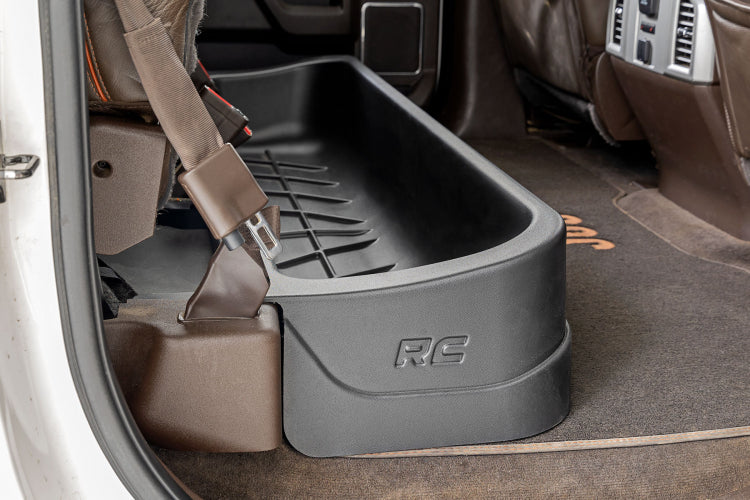 Rough Country Under Seat Storage | Crew Cab | 15+ Ford F150 \ 17-22 Super Duty